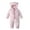 Pink, variant on Fesfesfes Newborn Baby Jumpsuit Fleece Footie Snowsuit Winter Bunting Onesie Cartoon Warm Hooded Romper Jumpsuit Outfits For Girls Boys Plus Size $10
