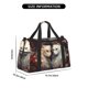 thumbnail image 3 of Balery Flower Cat Couple Bolsa de Gimnasio para Mujeres, Bolsa de Viaje con Bolsillo Húmedo, Bolsa de Fin de Semana para Mujeres, Bolsa de Viaje Resistente al Agua, 3 of 7