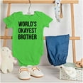 thumbnail image 3 of Worlds Okayest Brother Funny Siblings Bodysuit Jumper Boys Infant Baby Brisco Brands 12M, 3 of 6