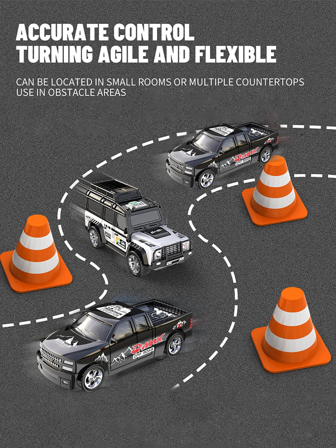 1: 64 mini remote control car with trailer, multi-channel control, alloy anti drop, can be towed for storage