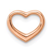 Carat in Karats 10K Rose Gold Polished Heart Chain Slide Charm, Size XS (Lightweight)