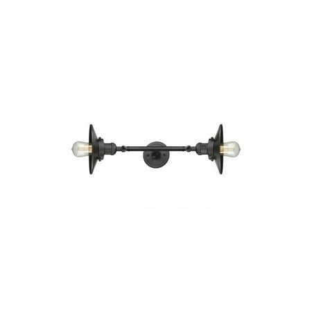 

Matte Black Tone Bathroom Vanity 8 Wide Steel/Cast Brass Medium Base LED 2 Light Fixture