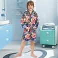 thumbnail image 5 of FORMRS Niños Bathrobe Unisex Hooded Robe Soft Plush Pajamas Sleepwear, Size 7-9T, Vibrant Pink Floral Pattern, 5 of 7