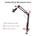 thumbnail image 2 of DJ Broadcasting Microphone Suspension Boom Scissor NB-35 Arm Stand Table Mounting Clamp with Mic Clip(Pack of 2) Yescom Modern, 2 of 7