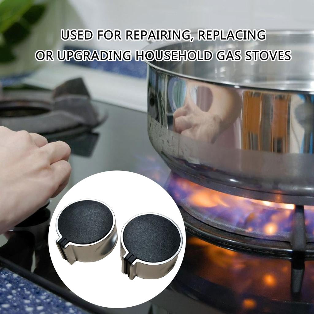 2pcs Gas Range Knob Set Zinc Alloy Rotary Control Accessories Fit for Cooking Appliances Kitchen Stove Household Ovens