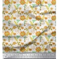 thumbnail image 1 of Soimoi Modal Satin Fabric Leaves & Aster Floral Decor Fabric Printed Yard 42 Inch Wide, 1 of 3