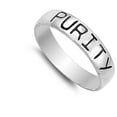 thumbnail image 4 of Purity Script Word Stackable Promise Ring .925 Sterling Silver Band Jewelry Female Male Size 5, 4 of 4