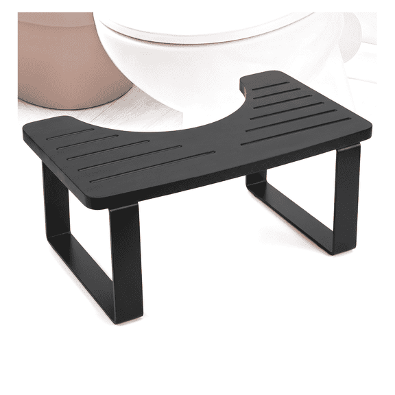 Wooden Toilet Stool for Adults - 6.9 Inch Bamboo Squat Step Stool with Non-Slip Surface, 500 lbs Capacity