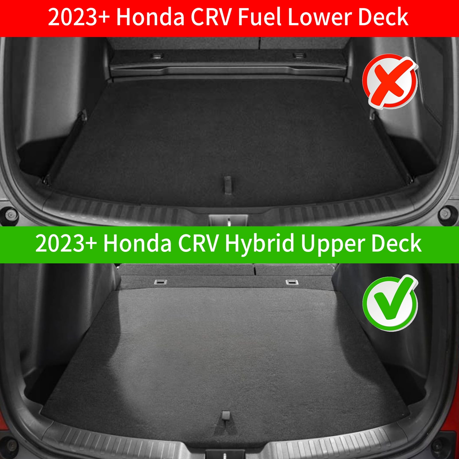 Bomely Cargo Mat Compatible with 2023 2024 Honda CRV Hybrid Cargo Liner Trunk Mat TPE All Weather Trunk Liner Honda CR-V Accessories (Fit Upper Deck, Trunk Mat)