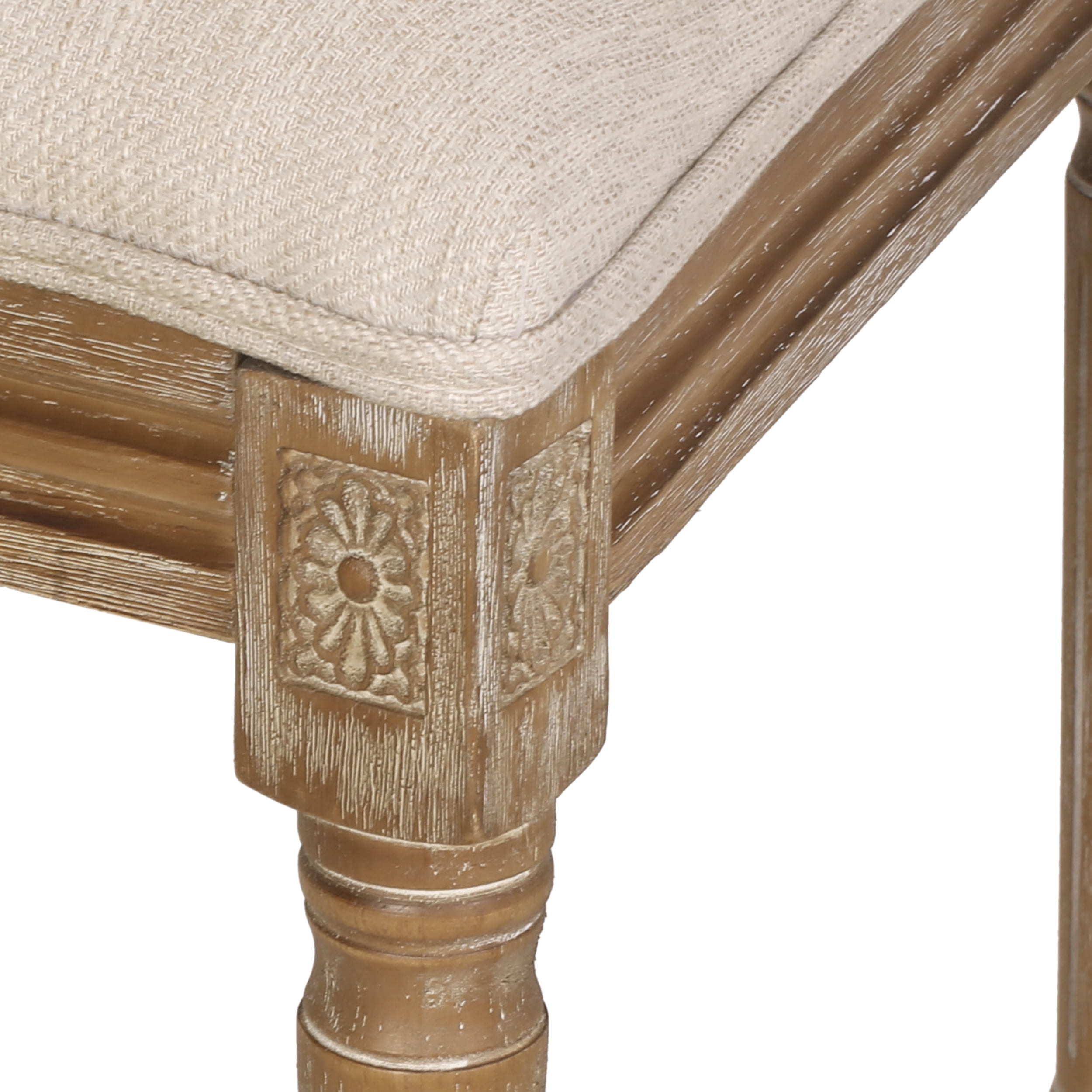 Noble House Robin Indoor Wood Upholstered Dining Chair, Set of 6, Beige, Natural