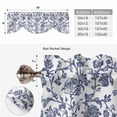 thumbnail image 5 of Blue Flower Tie Up Valance Curtains for Windows, Kitchen Curtains Window Shades, Spring Leaf Vintage Farmhouse Boho Plant Light Filtering Roman Curtain Valances for Bedroom/Bathroom/Cafe 60"x18", 5 of 9