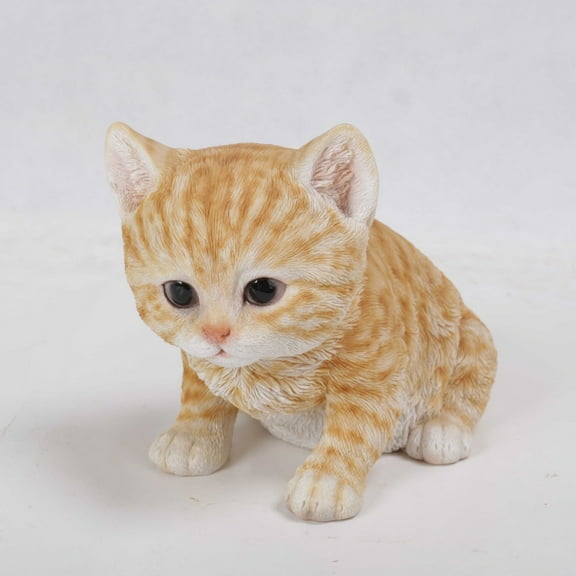 Hi-Line Gift Ltd. Sitting Orange Tabby Kitten Statue