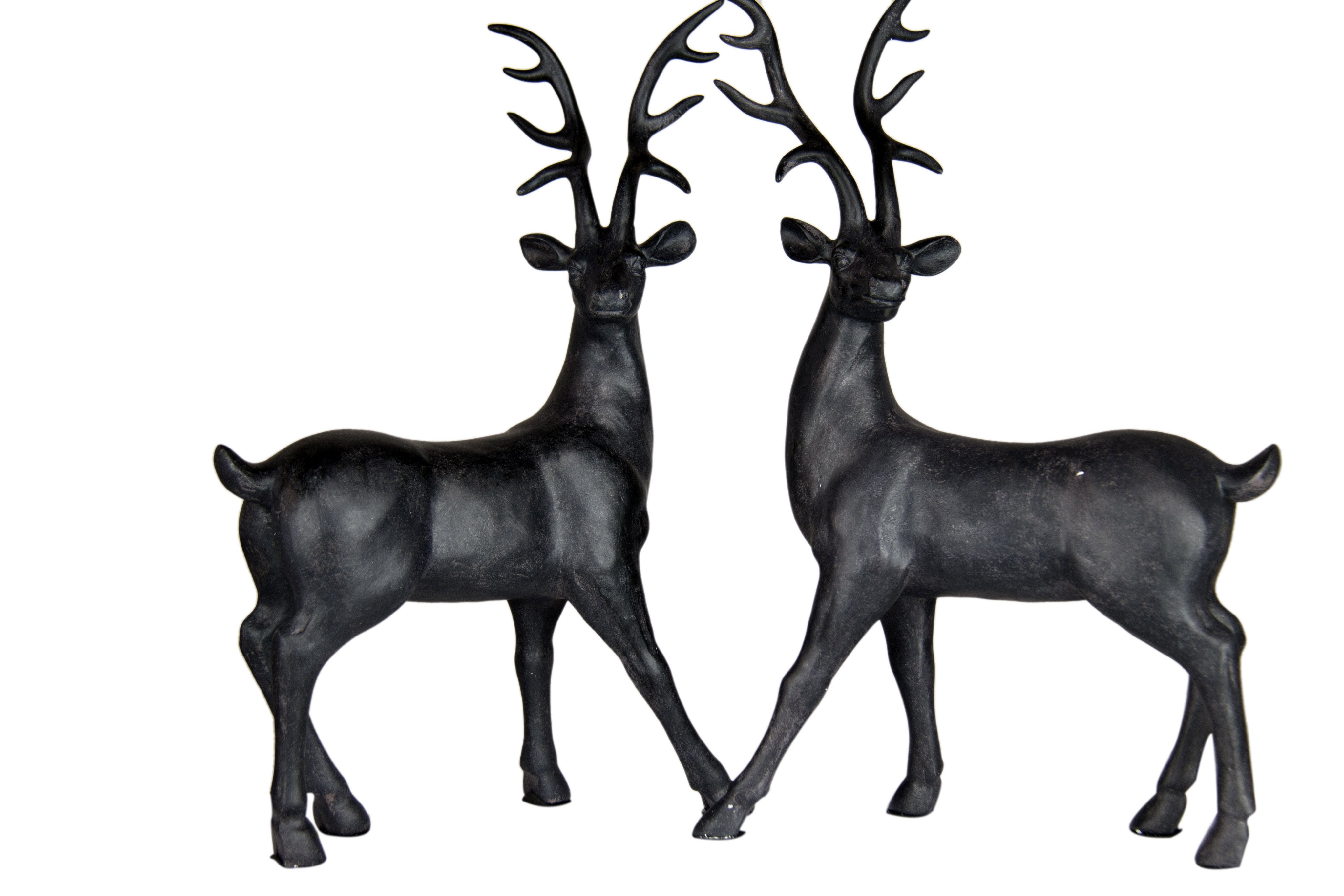 Oh Trendy 2 Piece Set Deer Figurines Deer Duo 2 Piece Statues Modern Home Decor Walmart Com Walmart Com