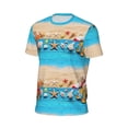 thumbnail image 6 of Wukai Boards and Beach Print Men's Short-Sleeved Mesh T-Shirt,Quick-Dry Short Sleeve Workout T-Shirt-X-Small, 6 of 8