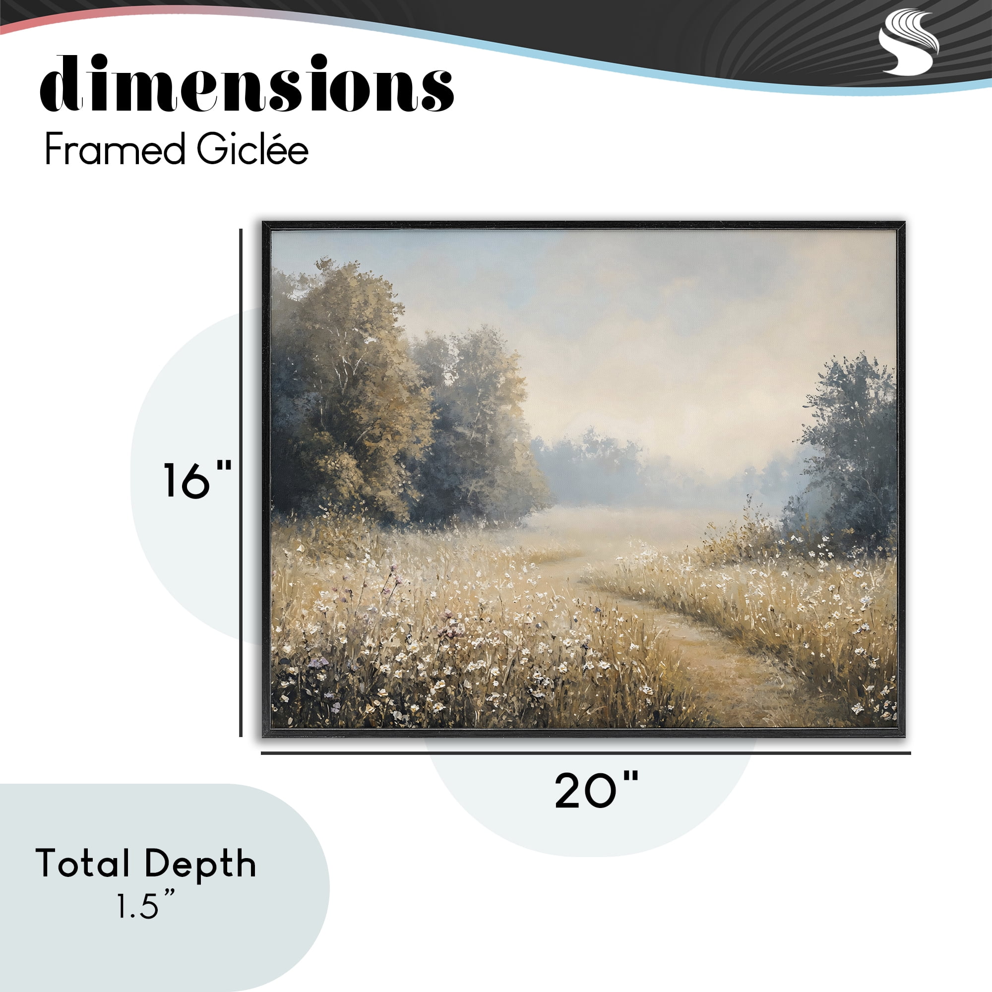Stupell Industries Wandering Wildflower Path at Dawn Black Framed Giclee Art, design by Creative Studio