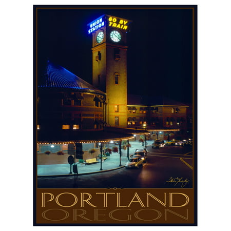 Portland Oregon Union Station Travel Art Print Poster by Ike Leahy (9