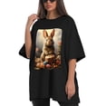 thumbnail image 4 of Plus Size Shirt for Women Oversized Black Tops for Women Short Sleeves Shirt for Women Easter T Shirt Crewneck Shirt for Women M, 4 of 5