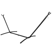 HomGarden 9FT Double Heavy-Duty Steel Hammock Stand W/Carry Bag, Indoor Outdoor Patio Black
