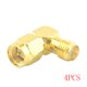 thumbnail image 1 of SMA macho a hembra en ángulo recto adaptador de 90 grados conector de contactos chapado en oro 4 piezas seitruly TX1015-03, 1 of 2