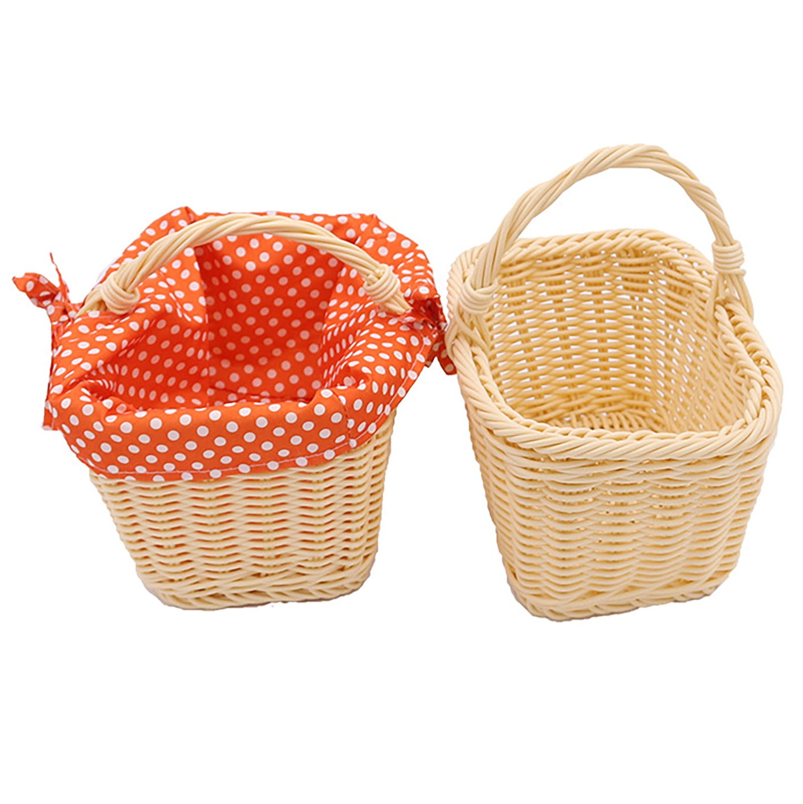 Rattan Storage Baskets, Wicker Baskets for Organizing, Hand Woven Fruit Basket, Decorative Baskets for Kitchen Counter, Living Room, Bathroom, 1 Pcs, 8.66x5.91x3.94"