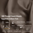 thumbnail image 4 of Superior 4-Piece Modern Grey 300 Thread Count Egyptian Cotton, King, 4 of 8