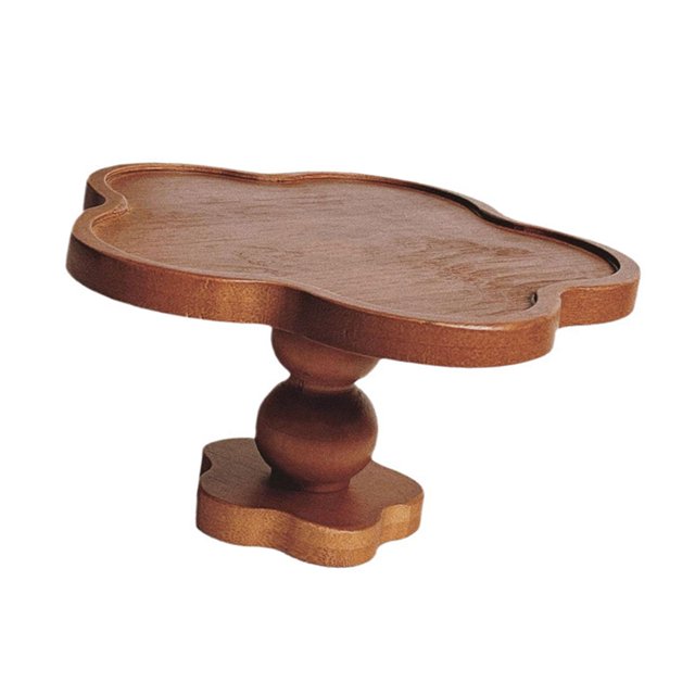 Lipstore Pedestal Stand Tall Footed Display Tray Bathroom Fireplace Cake Wooden Riser 19cmx9cm