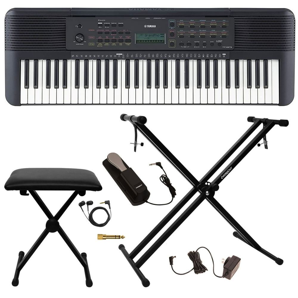 Yamaha PSRE273 61Key Portable Grand Piano Keyboard Kit Includes