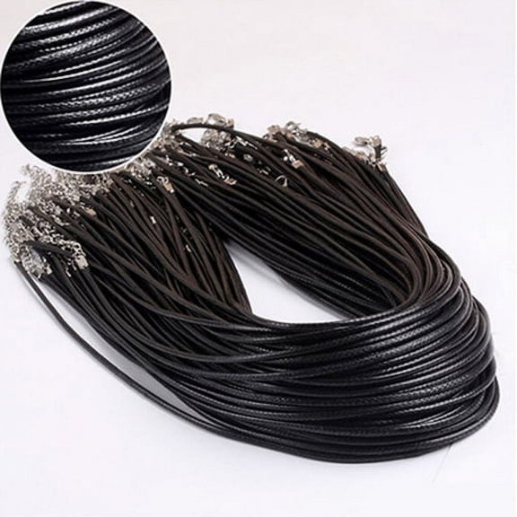 Sunjoy Tech 10Pcs/Set Necklace Braided Adjustable Black Faux Leather Cord Choker Necklace for Party