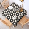 thumbnail image 2 of Black Beige Checkerboard Checkered Pattern Square Tablecloth,Waterproof Square Table Cover,Wipeable Spillproof Washable Table Cover for Home Kitchen Party Decor 60"x60"(152x152cm), 2 of 6