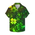 thumbnail image 4 of Ceisia Men's St. Patrick's Day Four-Leaf Clover Light Spot Print Short Sleeve Turndown Collar Stretch Casual Shirt Multicolor XXXXL Gifts, 4 of 5