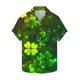 thumbnail image 4 of Ceisia Men's St. Patrick's Day Four-Leaf Clover Light Spot Print Short Sleeve Turndown Collar Stretch Casual Shirt Multicolor XXXXL Gifts, 4 of 5