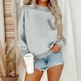 thumbnail image 2 of BLVB Mock Neck Sweatshirt Women Loose Long Sleeve Fall Tunic Tops Solid Color Dressy Casual Fashion Pullover with Pocket, 2 of 4