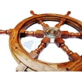 thumbnail image 5 of Natural Wood Premium Pirate's Boat Ship Wheel | Nagina International (12 Inches, 5 of 6