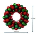 thumbnail image 3 of 16 in Holiday Time Red & Green Round Ball Christmas Tinsel Wreath, 3 of 4