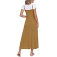 thumbnail image 5 of Asklazy Dressy Tank Dress for Women ,V Neck Adjustable Spaghetti Strap Long Dress with Pockets,Orange Yellow,L, 5 of 9