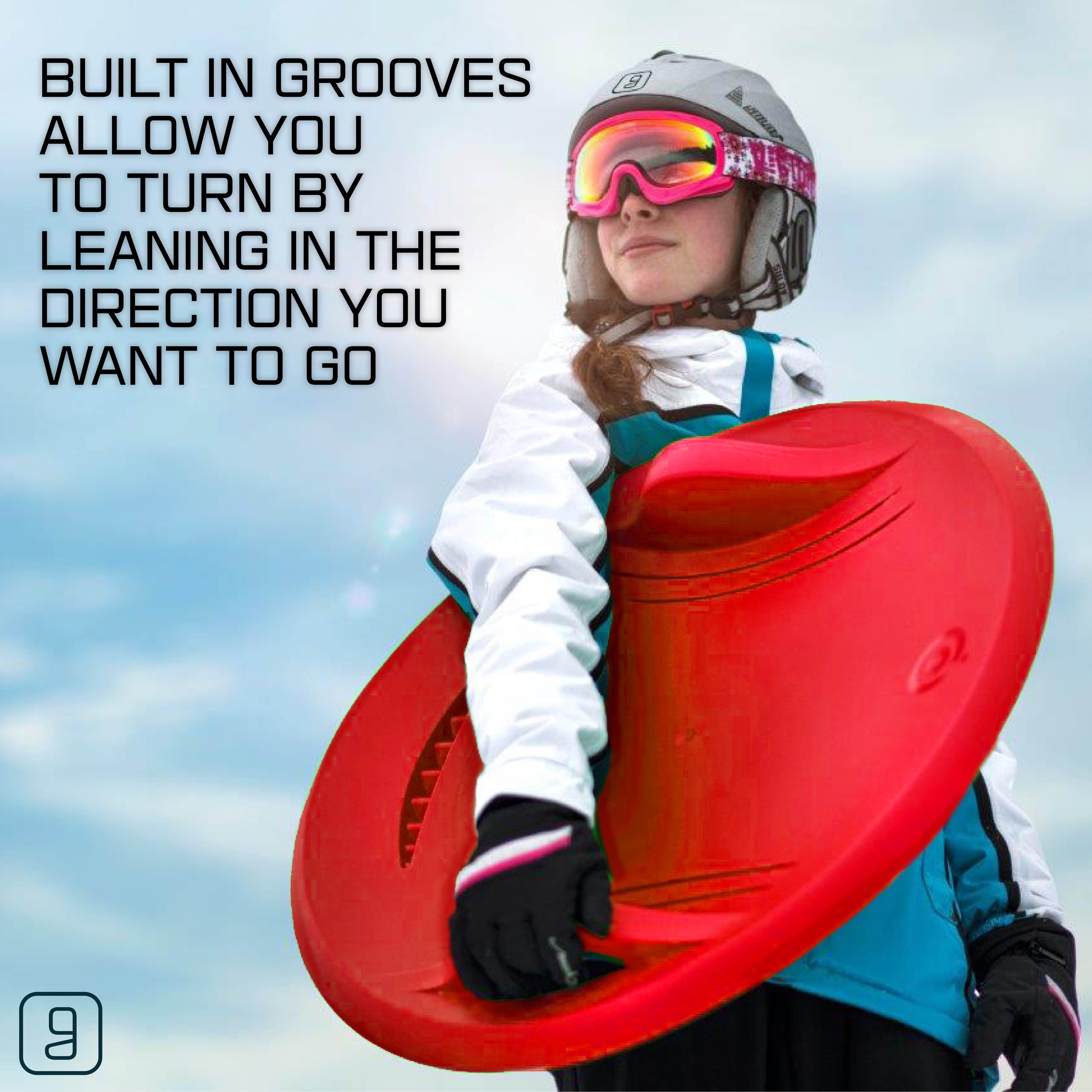 Gizmo Riders Supernova, New Age Snow Sled, with Lean Back Brakes, 200lbs, Ages 3+, Red