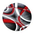 thumbnail image 7 of Flash Furniture Atlan Round Contemporary Black, White, Grey, Red Area Rug, 8' x 8', 7 of 7