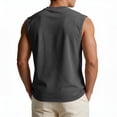 thumbnail image 5 of Domuza Sleeveless Shirts for Men Cotton Workout Tank Tops Muscle Cut Off Shirt Summer Beach Casual Oversized Washed Tee Black S, 5 of 6