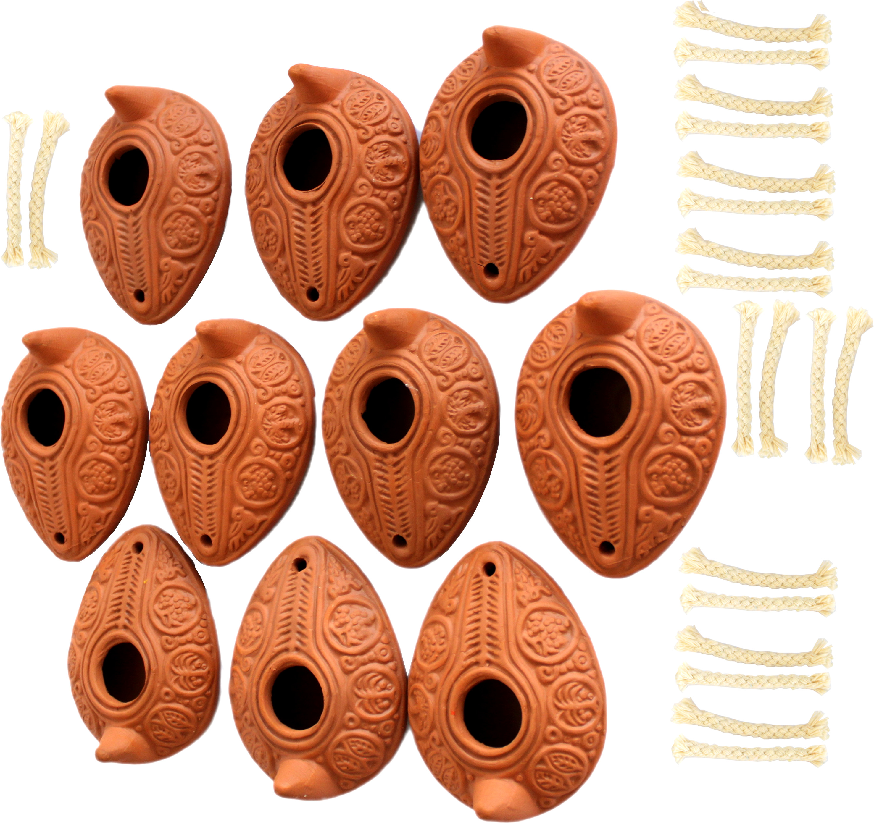 Lot - 10 Biblical Replica HERODIAN OIL LAMPS from Israel