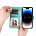 thumbnail image 3 of Funda tipo cartera GANGXUN para iPhone 15 Pro , diseño girasol, cuero PU, soporte, cierre magnético, tarjetero, 3 of 5