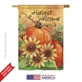 thumbnail image 2 of Breeze Decor 13060 Harvest & Autumn Pumpkin Sunflower 2-Sided Vertical Impression House Flag - 28 x 40 in., 2 of 4