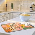 thumbnail image 6 of Yayeee Dish Drying Mat for Kitchen Counter 18"x24" Microfiber Absorbent Pad, Pink Cityscape Painting, 6 of 7