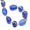 Glass Wire Wrapped Blue Bead Strand, 1 Each
