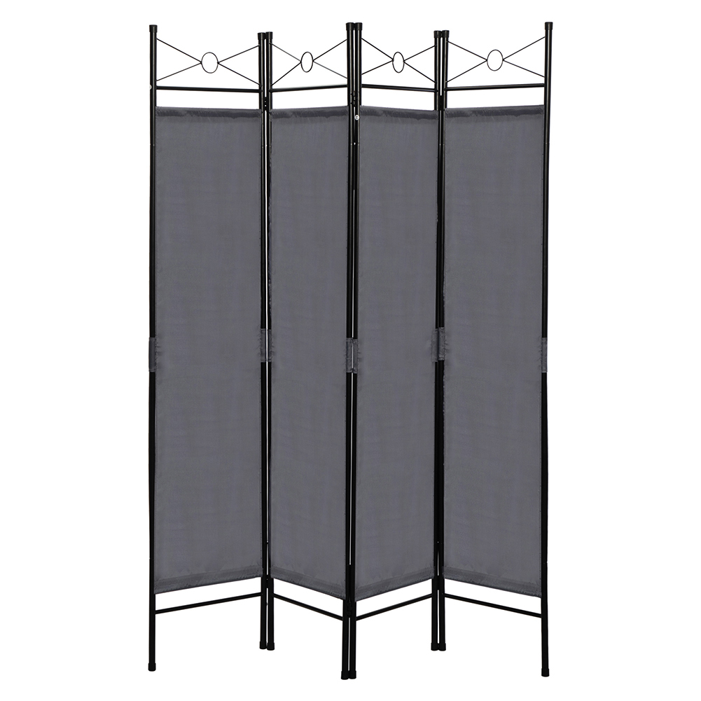 Topcobe Convenient Movable Divider Panel for Indoor Balcony, 5.9FT Classic Metal Frame Room Divider for Home Office, 4 Panel Foldable Divider Screen for Bedroom Dining Room Living Room, Gray - image 2 of 11