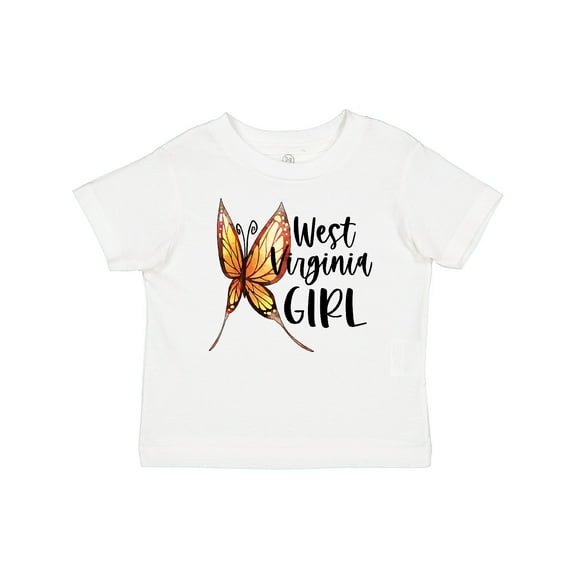 Inktastic West Virginia Girl- Butterfly Girls Baby T-Shirt