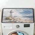 thumbnail image 5 of ZIATUBLES Washing Machine Top Dust Cover Pad Stain Resistant Washer and Dryer Top Protector Mat for Laundry Room Washable Home Kitchen Decor Accessories, 24 x 19.7 Inch, Lighthouse Shell, 5 of 7