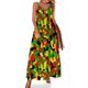 thumbnail image 1 of Vestido de fiesta sin mangas con estampado de camuflaje rastafari en verde, amarillo, rojo y negro, 1 of 7