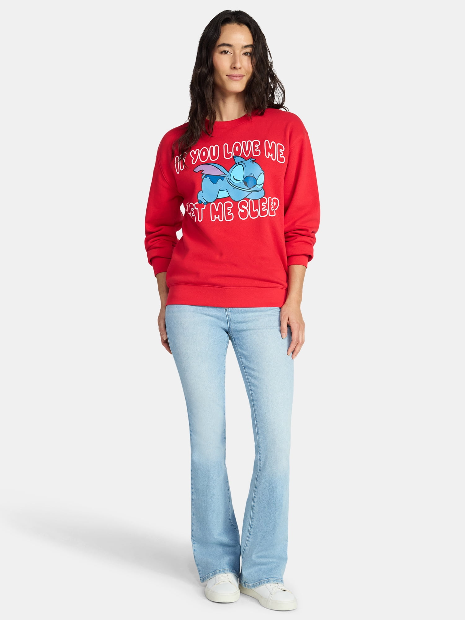 Stitch Women's Valentine's Day If You Love Me Graphic Sweatshirt, Sizes XXS-XXL
