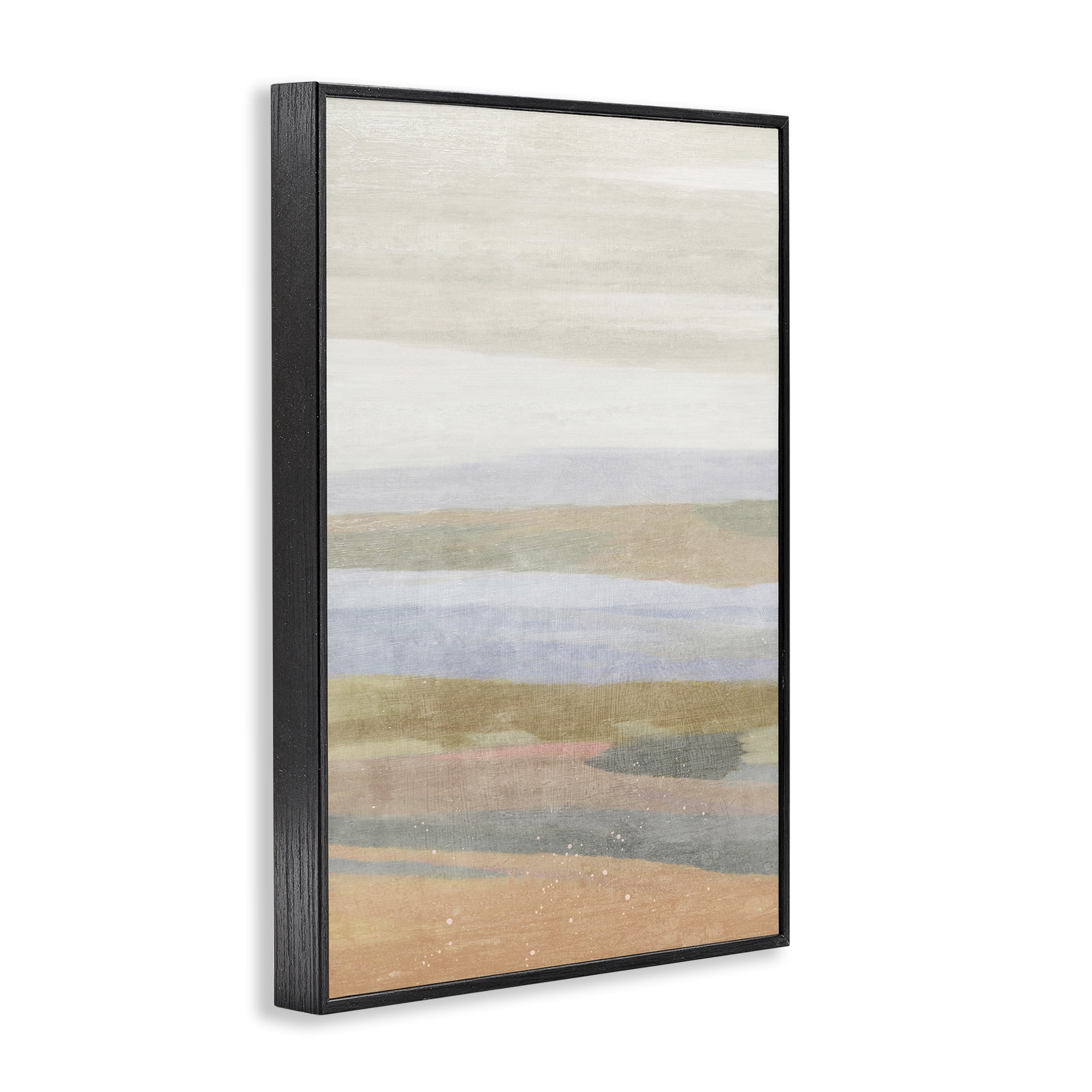 Stupell Industries Beach Dunes Abstraction Coastal Painting Black Framed Art Print Wall Art, 12 x 18