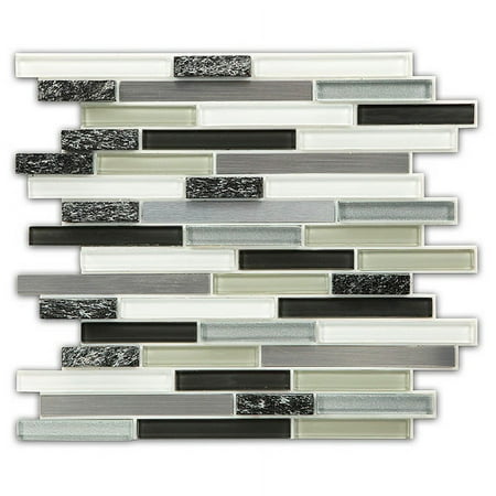 Instant Mosaic Instant Random Sized Peel & Stick Mosaic Tile in 3 Color Blend